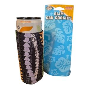 Pair Of New Hawaiian Design Slim Can Coolies